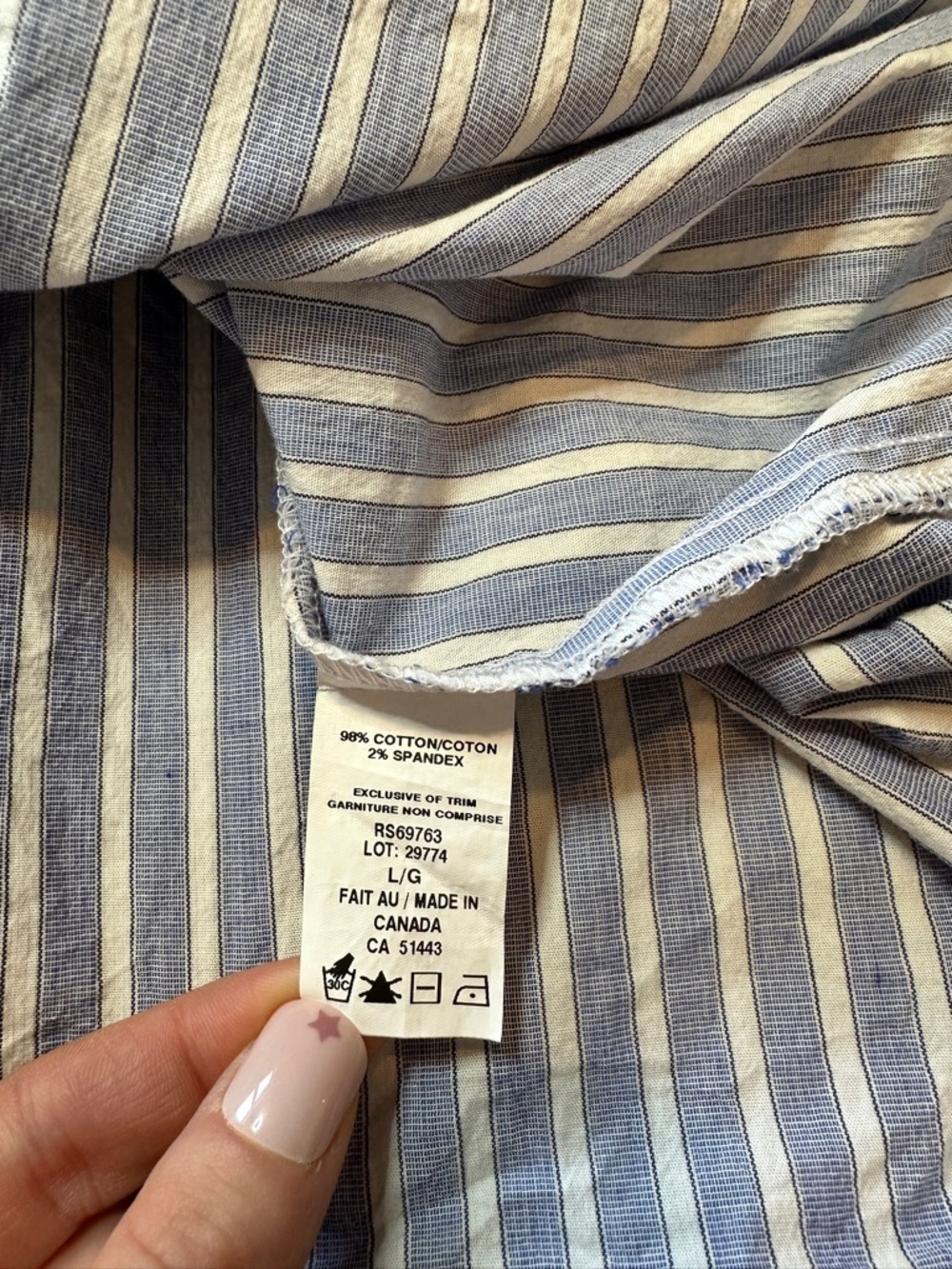 Rebel Sugar Light Blue and White Striped Short Sleeve Tee/Dress | Large - Picture 8 of 8